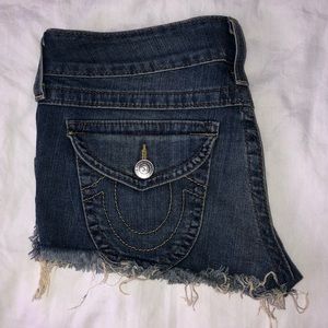 TRUE RELIGION Cutoff denim shorts